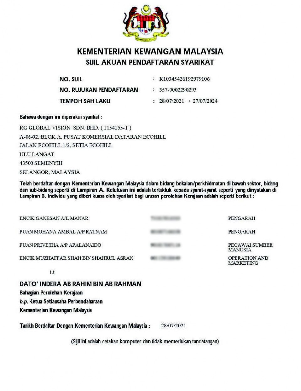 MOF Certification